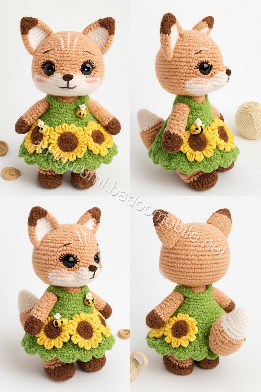 Amigurumi Sunflower Fox Free Pattern