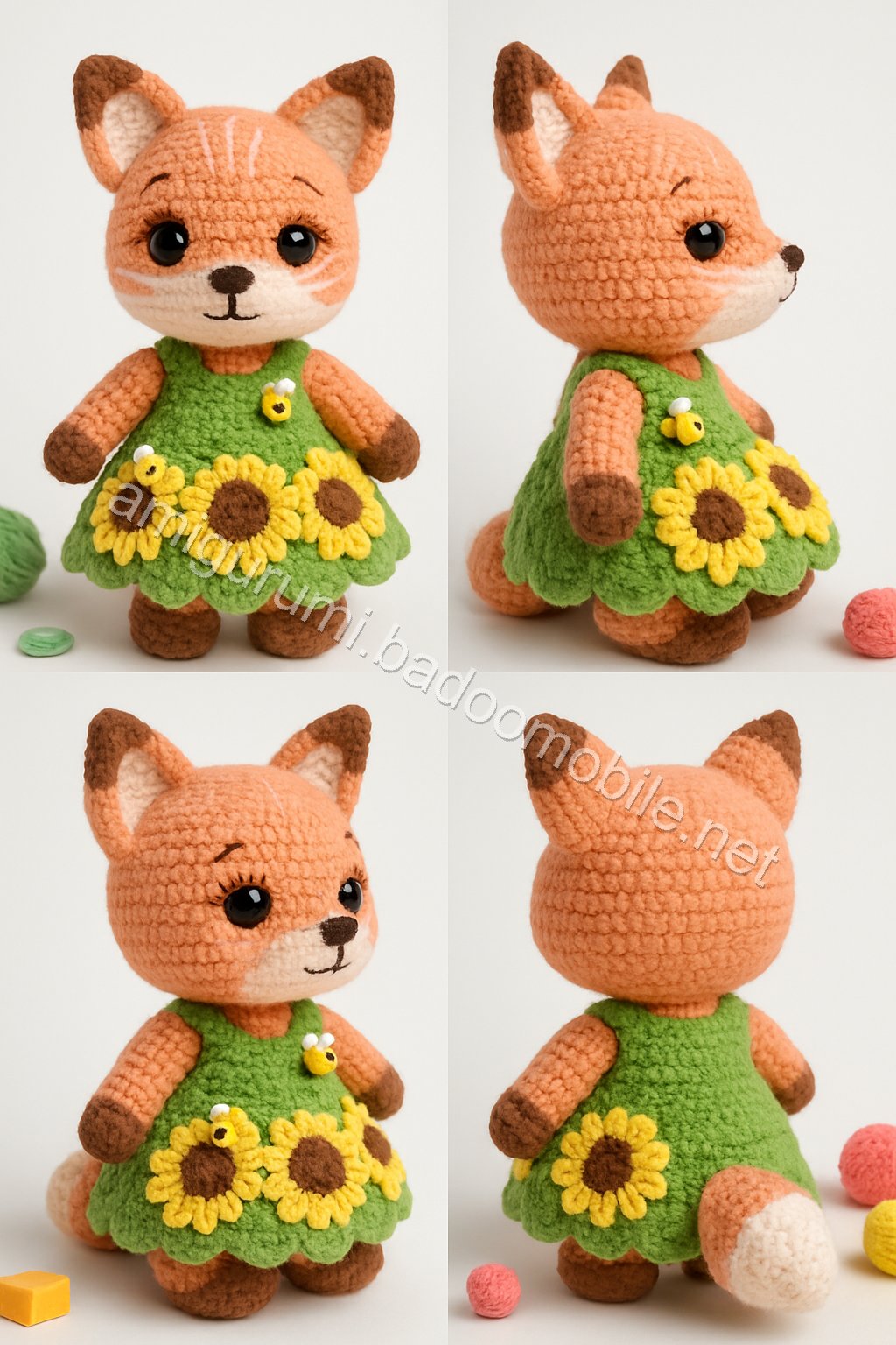 Amigurumi Sunflower Fox Free Pattern