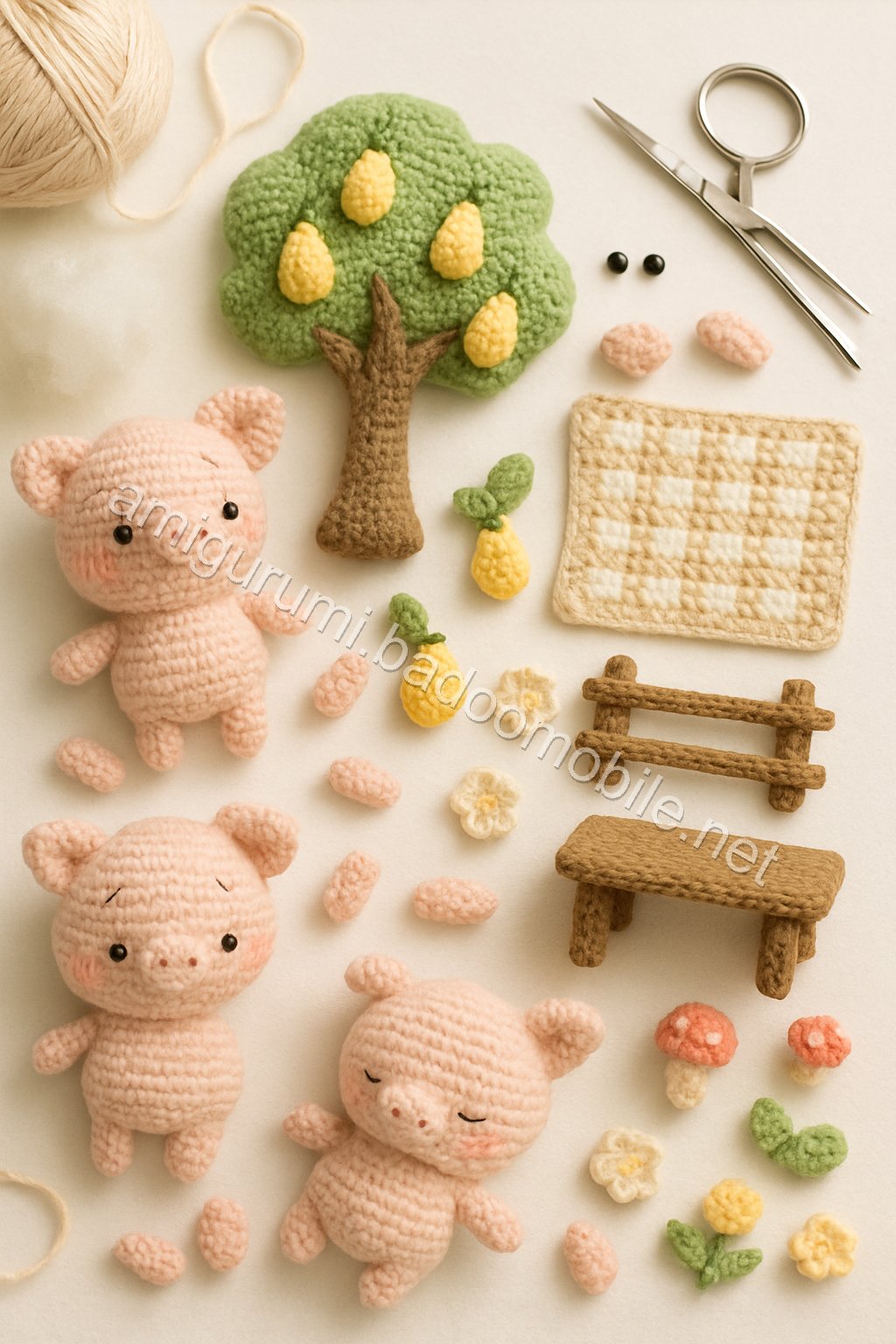 Amigurumi Pear Tree Piglet Free Pattern